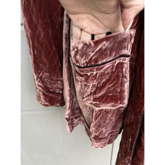Sleeping With Jacques Net Sustain Bon Vivant Belted Velvet Robe Copper sz US 6 - Picture 9 of 16